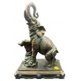 LARGE RESIN CARVED ELEPHANT CLOCK BASE