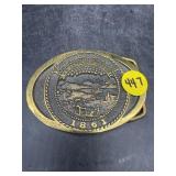 REGISTERED COLLECTION KANSAS BRASS BELT BUCKLE