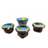 4 PC MINIATURE CLOISONNE LOT