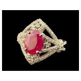 PLATINUM AARON GOFFLIEB NATURAL BURMA RUBY AND