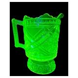 RARE LARGE ANTIQUE VASELINE EAPG RICHARD'S &