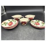10PIECES BLUE RIDGE CHINA RED NOCTURINE