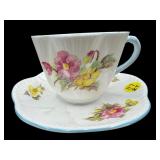 SHELLEY ENGLAND BEGONIA TEACUP AND SAUCER