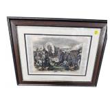 HARPERS WEEKLY PILGRIMS OF THE PLAINS FRAMED