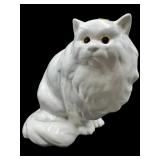 LARGE CERAMIC CAT WITH GLASS EYES