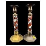 OLDER PAIR OF CLOISONNE CANDLESTICKS