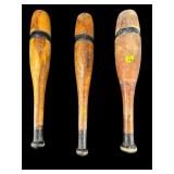 LOT OF 3 WOODEN EXERCISE PINS