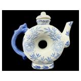 BLUE AND WHITE ORIENTAL TEAPOT