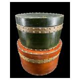 PR OF  WOODEN DECORATIVE ROUND BOXES