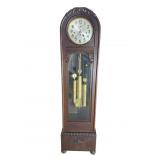 GERMAN OAK ONION HEAD TALL CASE CLOCK