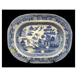 D&C CO. IMPROVED BLUE WILLOW CANTON PLATTER