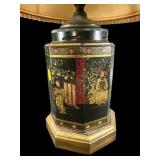 SMALL ORIENTAL METAL TABLE LAMP