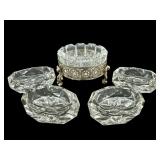 5 PC LOT CRYSTAL SALT CELLARS