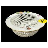 HEREND ROTHSCHILD BIRD SMALL RETICULATED BOWL