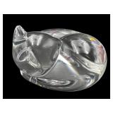 STEUBEN CRYSTAL SLEEPING CAT FIGURE