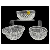 3 PC LOT OF WATERFORD CRYSTAL SMALL BOWLS