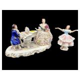 2 PC LOT DRESDEN LACE PORCELAIN