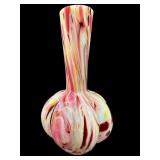 VICTORIAN CASED GLASS MULTICOLOR BUD VASE