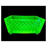 VICTORIAN EAPG VASELINE FOOTED TRINKET DISH