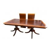 MAHOGANY BANDED BANQUET TABLE