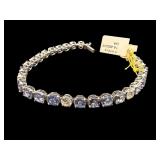 14K NATURAL BLUE SAPPHIRE AND DIAMOND BRACELET