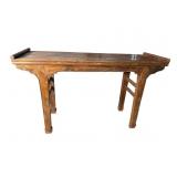 ANTIQUE ELMWOOD ORIENTAL CONSOLE TABLE