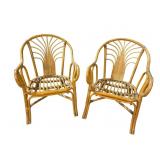 2 BAMBOO ARM CHAIRS