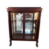 FLAME MAHOGANY ACANTHUS CARVED SQUARE GLASS CHINA