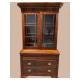 19TH CENTURY FLAME MAHOGANY SECRETARY