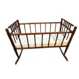ANTIQUE OAK ROCKING CRADLE