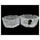 PR OF WATERFORD CRYSTAL SMALL ASHTRAYS/COASTERS