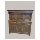 EARLY 18TH CENTURY 2 PC MAHOGANY CUPBOARD
