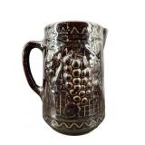 ANTIQUE NORTH STAR GRAPE VINE STONEWARE PITCHER