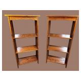 2 OAK MISSION STYLE OPEN BOOKSHELVES
