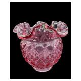 FENTON DAISY AND DUSTY ROSE RUFFLED ROSE