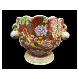 ORIENTAL PORCELAIN FRUIT AND FLOWERS MOTIF FOOTED