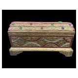 DECORATIVE JEWELED FOOTED KEEPSAKE BOX