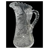 ANTIQUE CUT CRYSTAL PINWHEEL PITCHER