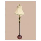 PLUME CARVED PAINT DECORATED FLOOR LAMP