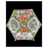 ANTIQUE ROSE MEDALLION HEXAGONAL PLATE
