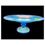 LARGE CELESTE BLUE STRETCH IRIDESCENT FOOTED