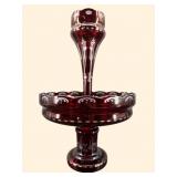 EGERMANN BOHEMIAN RUBY CUT TO CLEAR EPERGNE