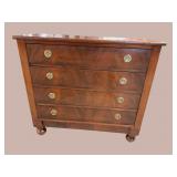FLAMED MAHOGANY 4 DRAWER CHEST