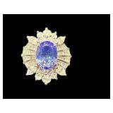 14K TANZANITE & DIAMOND RING