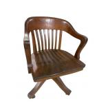OAK BARREL BACK OFFICE CHAIR
