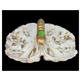 J S GERMANY ANTIQUE LOBSTER PORCELAIN DIVIDED DISH