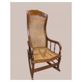 WALNUT WOVEN CANE ROCKER