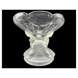 ART DECO STYLE FROSTED FIGURAL BASE COMPOTE