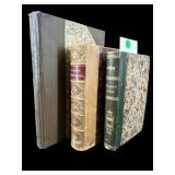 LOT OF 3 ANTIQUE LARGE LEATHER BOOKS