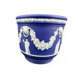 WEDGWOOD BLUE JASPERWARE CACHEPOT